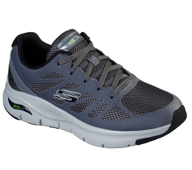 Skechers Herr Grå/Svarta Sneakers - Arch Fit - Charge Back - Sverige (PVDME-1563)